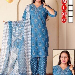Women's Cotton Printed Suit Set - Purple